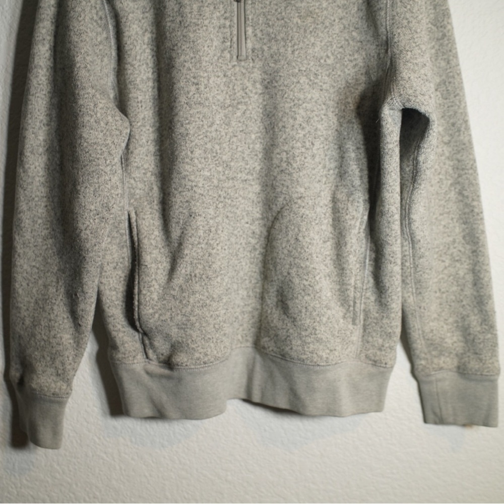 J. Crew Fleece Sweater Quarter Zip Grey Sweatshirt Sportsman Pull Over Sz Medium - Picture 2 of 8